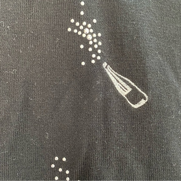 Talbots Charming Cardigan Champagne Bottles Sweater - Picture 8 of 9